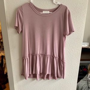 Mauve Peplum Flowy Tee